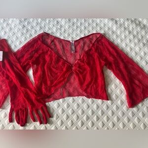 Fenty X Savage Red Mesh Top